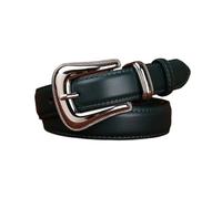 Women's Stitched Thin Belt for Jeans Dress 0.95" Width Ladies Full Grain Leather Strap with Western Silver Buckle(100cm/39", Green)