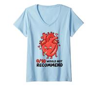 Women's Stitched Up Heart Surgery Survivor Humor V-Neck T-Shirt