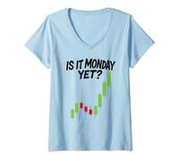 Womens Stock Market Bear Trading is It Monday Trader Options Crypto V-Neck T-Shirt