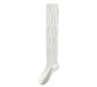 Women's Stockings Fashion Solid Color Anti-slip Summer Thin Loose Socks for Woman Over The Knee Long White Soft(Milk White)