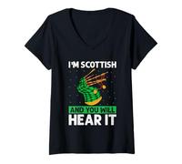 Women's Stocland Pride for Bagpipe Practice and Bagpiping V-Neck T-Shirt