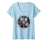 Women's Stoic Four Virtues Courage Wisdom Justice Temperance V-Neck T-Shirt