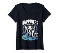 Womens Stoic Philosoper Quote Motivational Happiness Stoicism V-Neck T-Shirt