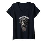 Women's Stoic Philosophy - Marcus Aurelius The Stoic Virtues V-Neck T-Shirt