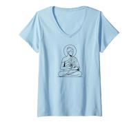 Women's Stoic Stoner Cannabis Zen Yoga V-Neck T-Shirt