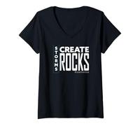 Womens Stoic Storms Create Rocks Resilience Motivational Momentum V-Neck T-Shirt