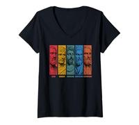 Women's Stoics Marcus Aurelius Seneca Epictetus Zeno Cleanthes V-Neck T-Shirt