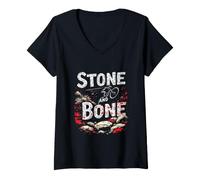 Women's Stone and Bone Mountain Biker Adventure V-Neck T-Shirt