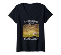 Womens Stone Cottage Scottish Highlands Souvenir Travel UK Kids V-Neck T-Shirt