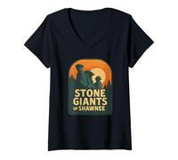 Womens Stone Giants of Shawnee Shirt Retro Garden of Gods IL Scenic V-Neck T-Shirt