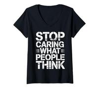 Women's Stop Caring What People Think - V-Neck T-Shirt