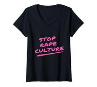 Womens Stop Rape Culture T-Shirt V-Neck T-Shirt