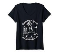 Womens Stop Staring at My Putt and Talk Birdie to Me V-Neck T-Shirt
