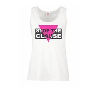 Womens Stop the Clause Section 28 LGBTQ+ Gay Rights Protest Lady Fit White Vest
