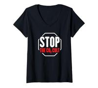 Womens Stop The CO2 Cult, Climate Change, Global Warming V-Neck T-Shirt