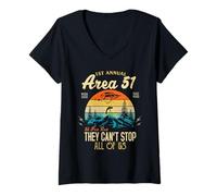 Women's Storm Area 51 Design They Can't Stop All of Us Tee Gift V-Neck T-Shirt
