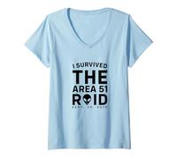 Womens Storm Area 51 Ich Habe den Area 51 Raid Survived I Survived V-Neck T-Shirt