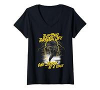 Womens Storm Hunter Meteorologist Twisting Through Life V-Neck T-Shirt