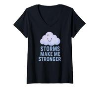Women's Storms Make Me Stronger V-Neck T-Shirt
