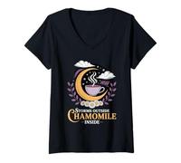 Womens Storms Outside Chamomile Inside - Calming Quote V-Neck T-Shirt