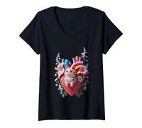 Women's Storybook Style Cute Heart Funny Unisex Design for tee V-Neck T-Shirt