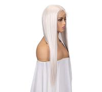 Women's Straight Hair Wig, Long Platinum Blonde Wig, Lace Front for Christmas Carnival Halloween Cosplay Party..