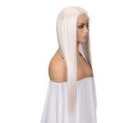 Women's Straight Hair Wig, Long Platinum Blonde Wig, Lace Front Wig for Christmas Carnival Halloween Cosplay Party Long Silky Straight Hair