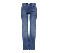 ONLY Women's Straight Fit Jeans Mid Rise Convenient Pockets Zipper, Colours:Blue-3, Size:XS / 32L, Leg Length:L32