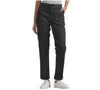 Womens Straight Leg Trousers High Waisted Casual Cargo Pants Ladies Solid Plain Chino Trousers Turned Hem Slim Fitting Elegant Smart Office Work Pants