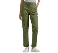 Womens Straight Leg Trousers High Waisted Casual Cargo Pants Ladies Solid Plain Chino Trousers Turned Hem Slim Fitting Elegant Smart Office Work Pants