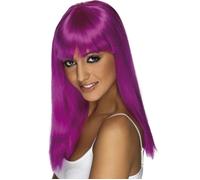 Womens Straight Neon Purple Glamourama Wig