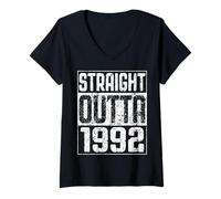 Women's Straight Outta 1992 T-Shirt 32nd Birthday Shirt V-Neck T-Shirt
