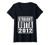 Women's Straight Outta 2012 Classic 2012 Vintage Birth of Birthday V-Neck T-Shirt