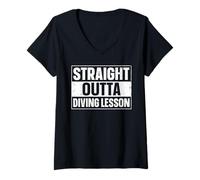 Women's Straight Outta Diving Lesson Diving Coach V-Neck T-Shirt
