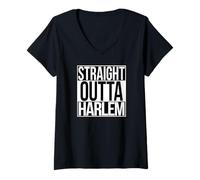 Womens Straight Outta Harlem V-Neck T-Shirt