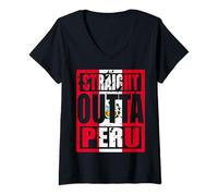 Womens Straight Outta Peru TShirt Peru Day Funny Gift Idea V-Neck T-Shirt
