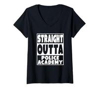 Womens Straight Outta Police Academy T-Shirt V-Neck T-Shirt