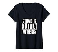 Womens STRAIGHT OUTTA WETHERBY V-Neck T-Shirt