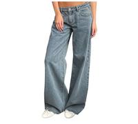 Women's Straight Wide Trousers, High Waisted Jeans with Embroidery Pockets Butterfly Loose Fit Casual Chic And Elegant Y2K Streetwear Passe-Partout Palazzo Comfortable Vintage Pants