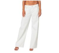 Women's Straight Wide Trousers, High Waisted Jeans with Embroidery Pockets Butterfly Loose Fit Casual Chic And Elegant Y2K Streetwear Passe-Partout Palazzo Comfortable Vintage Pants