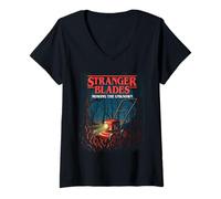 Womens Stranger Blades - Landscaping Lawn Mower Lawn Mowing V-Neck T-Shirt