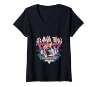 Womens Stranger Things Eleven 87 Tour Front Back V-Neck T-Shirt