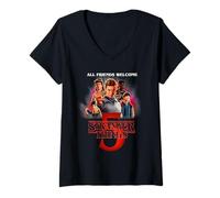 Womens Stranger Things Season Five Poster V-Neck T-Shirt