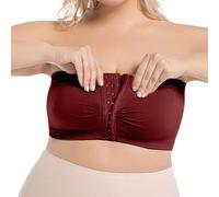 Women's Strapless Push Up Bra Front Fastening Bras Wireless Anti-Slip Bandeau Invisible Convertible Bralette Full Coverage Padded Everyday Bras Plus Size Underwear Tube Top Wedding Supportive Brasier