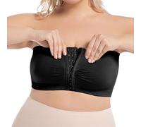 Women's Strapless Push Up Bra Front Fastening Bras Wireless Anti-Slip Bandeau Invisible Convertible Bralette Full Coverage Padded Everyday Bras Plus Size Underwear Tube Top Wedding Supportive Brasier