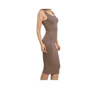 Womens Strappy Bodycon Plain Midi Dress Ladies Summer Fashion Stretchy Sleeveless Dress