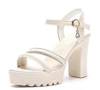 Women's Strappy High Heel Dress Sandals Beige