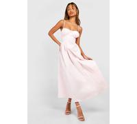 Womens Strappy Milkmaid Midaxi Dress - Pink - 14, Pink