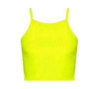 Womens Strappy Sleeveless Bra Ladies Bralet Crop Stretch Vest Top Cami Basic Bralet Gym Sports Running Crop Top (Neon Yellow UK 8-10)