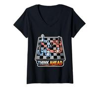 Women's Strategic Chess Player Mindset Board Game V-Neck T-Shirt